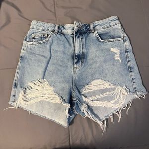 Topshop Ripped Denim Shorts